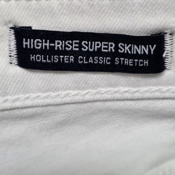 Hollister High Rise Super Skinny Jeans Women’s 28x28 White Distressed Stretch - Picture 3 of 8
